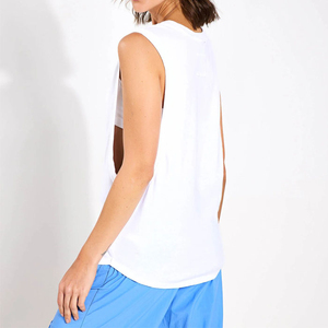 Top de Punto Blanco sin Mangas con Cuello Redondo para Mujer, de Alta Calidad, Color Sólido, Largo Regular, 2026 - Product Image 2
