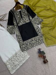 Shreeji Fashion Designer Indian Pakistani Top Plazzo Bollywood Dress Party Wear Suit Wedding Quick Dry - Product Image 3