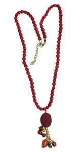 Gold Plated Handmade Geometric Tassel <b>Statement</b> <b>Necklace</b> Women's Bohemian Style Colored Beads Link Chain Customized Color - Product Image 3
