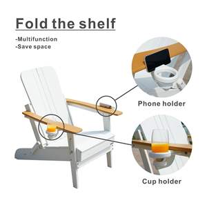 Chaise Adirondack en HDPE pour terrasse extérieure avec accoudoirs, porte-gobelets et emplacements pour téléphone - Product Image 5
