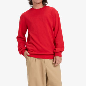 เสื้อสเวตเตอร์คอตตอนคุณภาพสูง ผลิตตามสั่ง พร้อมปักโลโก้ สำหรับผู้ชาย แบบเรียบง่าย คอกลม สีเทา ถักนิตติ้ง สวมหัว - Product Image 4