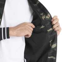 Blouson bomber pour homme, veste décontractée moderne coupe-vent avec col côtelé, poignets et tissu résistant