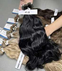 Extensiones de cabello con cinta adhesiva de 16 cm - 24 cm, listas para enviar, cabello natural ondulado, mechones de cabello virgen súper gruesos con puntas completas, de Thanh an Hair - Product Image 2