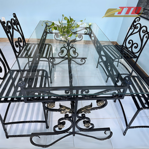 Luxury Iron Table Set Wrought Iron Chairs Decorative Garden Furniture for Elegant Outdoor Living Spaces - Product Image 2