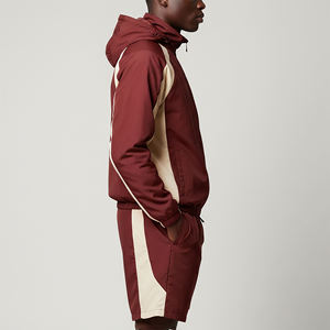 Nouvel ensemble streetwear tendance 2026 avec poches cargo et capuche, idéal pour l'entraînement et le jogging, léger, color block, short pour homme - Product Image 5