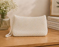 Sacs à main perlés pour mariage à motif géométrique ouvert, écologiques, directement de l'usine, options de couleurs personnalisées, fermeture éclair, qualité rigoureuse