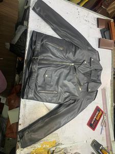 Winter Leather <b>Jackets</b> High Street Leather <b>Jacket</b> 100% Premium Quality Front Pocket Zipper Closure Soft Wholesale Plaid Pattern - Product Image 2