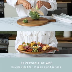 Tabla Redonda de Acacia para Servir Queso con Accesorios - Regalos para el Hogar Nuevo, Despedida de Soltera y Boda - Product Image 3