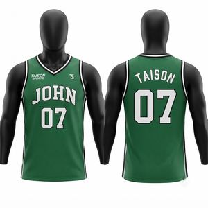 Camiseta de Baloncesto Premium para Hombre, 240g, Malla de Poliéster, Blanca, Verde Azulado y Dorado, Personalizable con Transferencia Térmica Frontal, Antibacteriana y Transpirable - Product Image 5