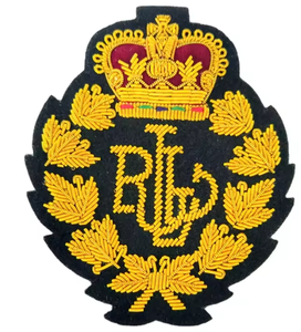 Écusson brodé main 3D en relief, résistant à l'eau, avec fil de bullion, motif crête, luxe, dorure, à coudre sur blazer, logo personnalisé - Product Image 3