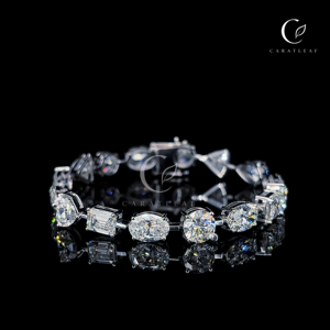 Bracelet tennis de luxe en diamant de laboratoire certifié IGI, or 14K 18K, formes ovale, rond, émeraude, marquise, poire, cœur, triligne, idéal pour un cadeau - Product Image 3