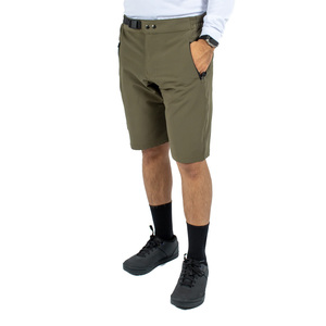 Shorts pour homme vert olive à séchage rapide avec poches latérales, taille élastique, coupe décontractée, style classique, tissu en polyester tricoté - Product Image 6