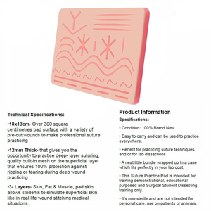 Kit de Sutura de Silicona de 3 Capas y 27 Heridas, Certificado CE Clase II, Instrumento de Entrenamiento Manual para Estudiantes de Veterinaria y Enfermería - Product Image 2