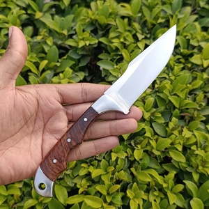Couteau de chasse et de dépecage artisanal en acier D2 de qualité industrielle, 9 pouces, à pointe tombante, avec manche en bois et étui en cuir, par Ahmad Fabric - Product Image 5