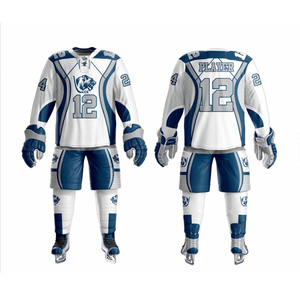 Comfortable Custom Size Ice Hockey Uniform OEM Service Sets High Quality Quick Dry Breathable Men's Adult Stock 100% Polyester - Product Image 4