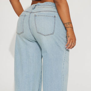 Jeans baggy pour femmes, pantalon en denim à jambes larges, coupe ample, vêtements en denim décontractés et confortables, tendance pour femmes - Product Image 6