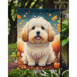 Coton De Tulear Drapeau De Jardin Multicolore Automne Oeuvre pour Patio Boîte Aux Lettres & Cour Bannière Décorative pour Parterres De Fleurs - Product Image 3