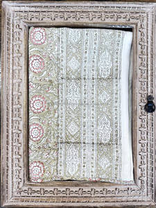 Mantel de Algodón Grande de Lujo Hecho a Mano con Estampado Artesanal, Brillante y Original con Diseño Floral Aqua, Lavable, para Comedor de Otoño e Invierno - Product Image 3