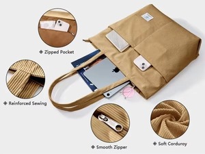 Sac fourre-tout d'été bohème en toile de coton naturel avec longues bandoulières pour les courses, la bibliothèque et l'usage quotidien - Product Image 4