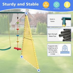 Set Altalena in Metallo per Interni/Esterni con Cintura di Sicurezza Inclusa per Uso in Giardino - Product Image 3