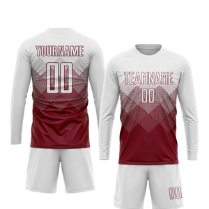 Maillot de football à manches longues à motif de points, couleurs personnalisées, ensemble uniforme sportif d'équipe personnalisé - Product Image 5