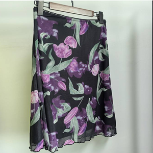 Jupe crayon mini à imprimé floral taille haute pour femme, style printemps, en viscose et polyester doux - Product Image 6