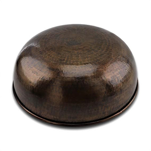 Cuenco Redondo de Cobre para Pedicura con Acabado Antiguo, para Baño, Spa, Salón de Belleza, Masaje de Pies, Hammam - Product Image 3