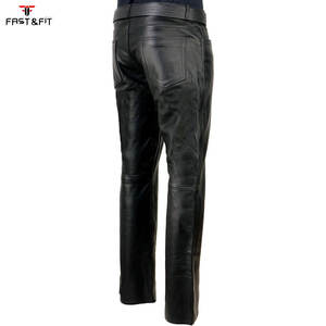 กางเกงหนังทรงบานสำหรับผู้ชายไซส์ใหญ่ สไตล์ลำลองสำหรับฤดูใบไม้ร่วง ระบายอากาศได้ดี กันน้ำ พร้อมโลโก้แบบกำหนดเอง - Product Image 4