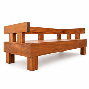 Banco de Madera Maciza de Suar con Respaldo, Diseño Rústico Moderno, Calidad Premium, Borde Natural, Asiento para Sala de Estar, Muebles para el Hogar - Product Image 4
