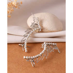 Boucles d'oreilles en argent fin et perles Meera Jaipur, provenance Inde - Product Image 4