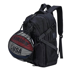 Black Mesh <b>Drawstring</b> Sports <b>Backpack</b> with Basketball Storage 30-40L Capacity for Outdoor Activities - Product Image 1