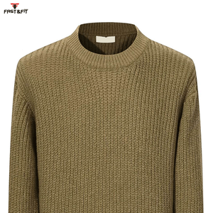 Pull en coton à manches longues pour homme, pull décontracté uni, pull tricoté personnalisé, pull d'hiver pour homme - Product Image 3