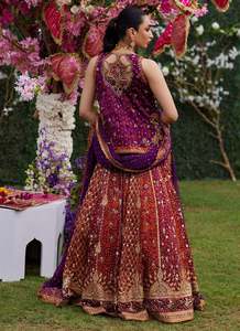<b>Block</b> <b>Printed</b> Silk Lehenga Choli Set Modern Design Floor-Length Regular Fit All Seasons Women's Wedding Party Handmade Wrinkle - Product Image 3