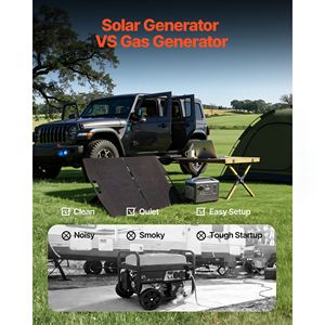 Station d'alimentation portable à panneaux solaires 100W avec générateur solaire 600W, batterie de secours LiFePO4 493Wh, 8 sorties, sortie AC 1800W - Product Image 3