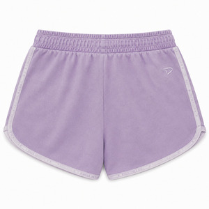 Shorts Deportivos Casuales para Mujer, Color Lavanda, Cintura con Cordón, Bolsillos, Logotipo en la Pierna Derecha, Tejido Transpirable y Ecológico, Corte Regular - Product Image 4