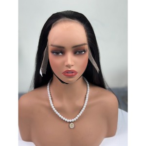 Peluca de Cabello Humano Virgen Vietnamita Liso Natural Negro con Encaje Frontal 13x4 Doble Trama, Encaje Francés Transparente, Venta al por Mayor - Product Image 3
