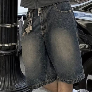 Pantalones Cortos Bermuda Casuales para Hombre, Transpirables, 100% Algodón, Estilo Urbano, con Estampado, Moda Skater, Jorts para Chico, Lavado con Efecto Desgastado y Anchos - Product Image 4