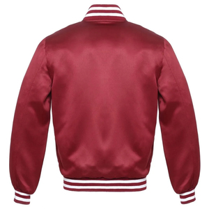 Blouson universitaire en satin pour homme, personnalisable avec logo, style universitaire, à manches longues, décontracté, brodé et enduit - Product Image 4