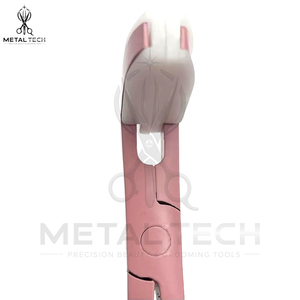 Pince à cheveux en acier inoxydable rose clair avec mâchoires en silicone souple, poignées matifiées, pince de scellage - Product Image 5