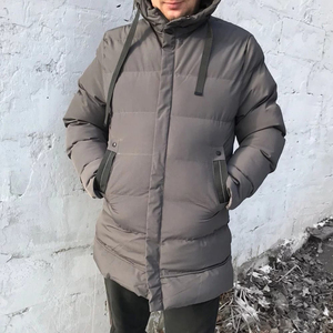 Winter Mid-Length Hooded <b>Puffer</b> Parka Windproof Insulated <b>Jacket</b> with Storm Flap Thermal Outdoor Coat Wholesale - Product Image 2