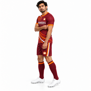 Conjunto de Uniforme de Fútbol Personalizado, Uniforme de Equipo Unisex, Pantalones Cortos Juveniles, Ropa Deportiva de Entrenamiento, Ropa Deportiva para Competencia, Partido, Juego, 100% Atlético - Product Image 4