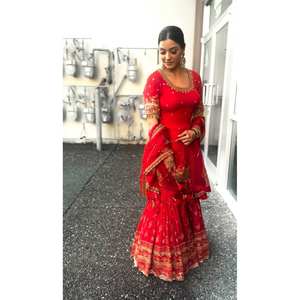 Vestidos de fiesta de diseñador Vestidos de fiesta Elegant Sharara Plazzo Top y Dupatta Exquisite Look - Product Image 6