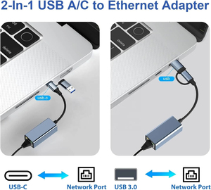 Adaptateur Ethernet Gigabit USB Type-C et USB 3.0 vers RJ45, convertisseur LAN filaire pour ordinateur portable - Product Image 3