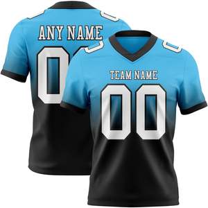 Camiseta de Fútbol Personalizada Azul Cielo, Blanca y Negra, con Malla, Diseño Auténtico y Moderno, Diseñada para un Rendimiento, Comodidad y Estilo Atlético - Product Image 1
