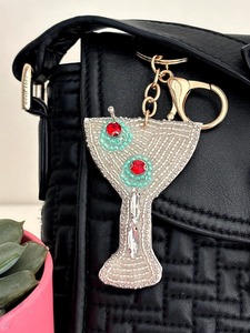 Porte-clés à pompon perlé, breloque de sac colorée, accessoire de sac à main - Product Image 5