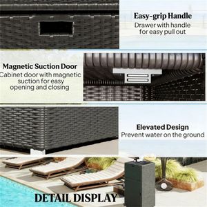 Portasciugamani e Armadietto Marrone Scuro per Piscina, per Conservare gli Accessori della Piscina - Product Image 3