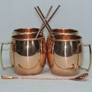 Metal Copper Mug Handmade Eco-Friendly 16oz High Quality Classic <b>Goblet</b> Bottle Opener & Ice Bucket Set Luxury Home Bar Uses - Product Image 3