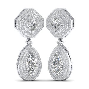 REYES Pendientes Colgantes de Plata de Ley 925 con Moissanita Certificada GRA, Joyería Fina para Regalo de Boda para Mujer - Product Image 5