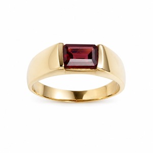 Red Garnet <b>Cushion</b> Cut Signet Ring Antique Bronze Plated Natural Stone Prong Setting Bold <b>Statement</b> Minimal Modern Handmade - Product Image 1