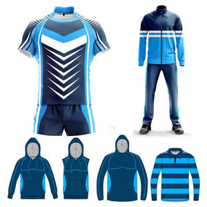 Maillot de rugby respirant 100 % polyester à manches courtes, ensemble uniforme d'entraînement pour équipe, impression numérique – Vente chaude - Product Image 3